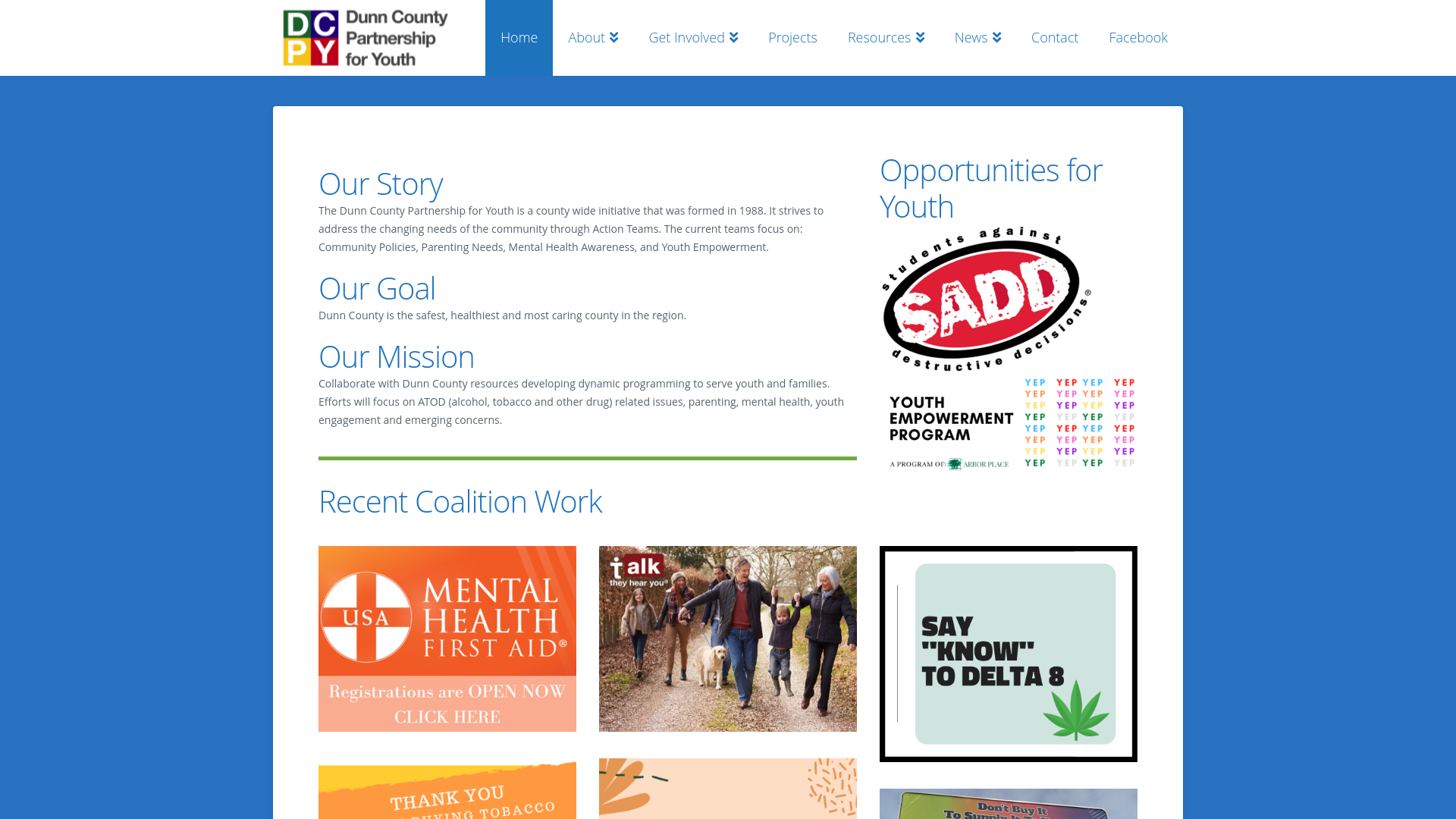 Dunn County Partnership for Youth Website