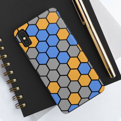 SimDex Logo Hexagons Pattern | Tough Phone Case - Image 47