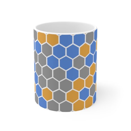 SimDex Logo Hexagons Pattern | Ceramic Mug 11oz - Image 2