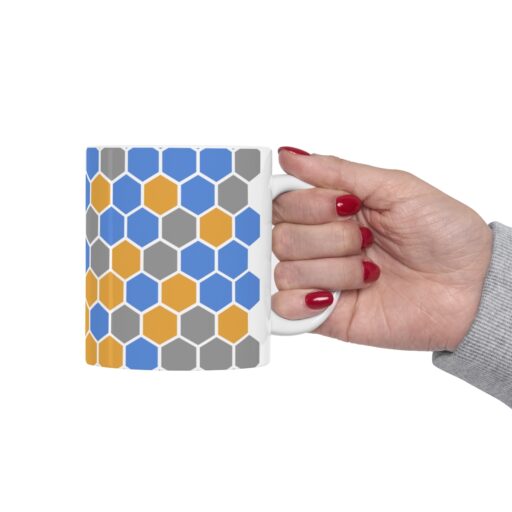 SimDex Logo Hexagons Pattern | Ceramic Mug 11oz - Image 12