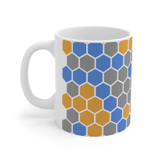 SimDex Logo Hexagons Pattern | Ceramic Mug 11oz - Image 3