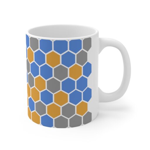 SimDex Logo Hexagons Pattern | Ceramic Mug 11oz - Image 4