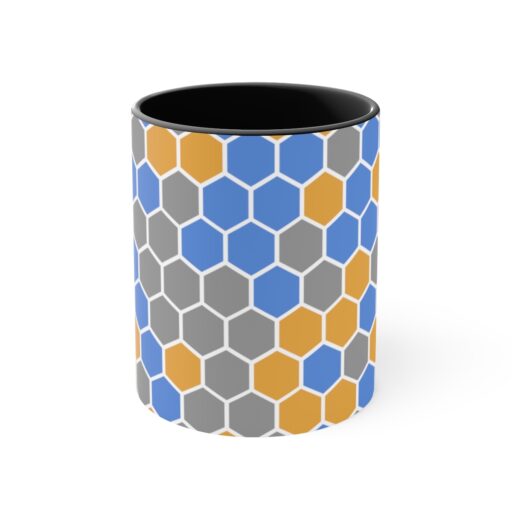 SimDex Logo Hexagons Pattern | Accent Coffee Mug, 11oz - Image 5