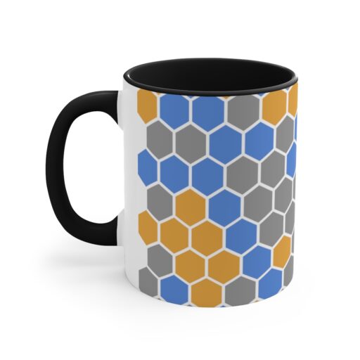 SimDex Logo Hexagons Pattern | Accent Coffee Mug, 11oz - Image 6