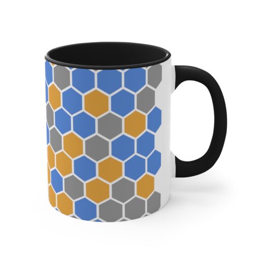 SimDex Logo Hexagons Pattern | Accent Coffee Mug, 11oz - Image 7