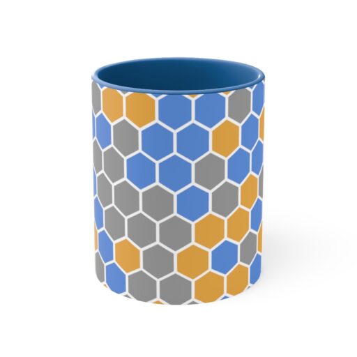 SimDex Logo Hexagons Pattern | Accent Coffee Mug, 11oz - Image 2