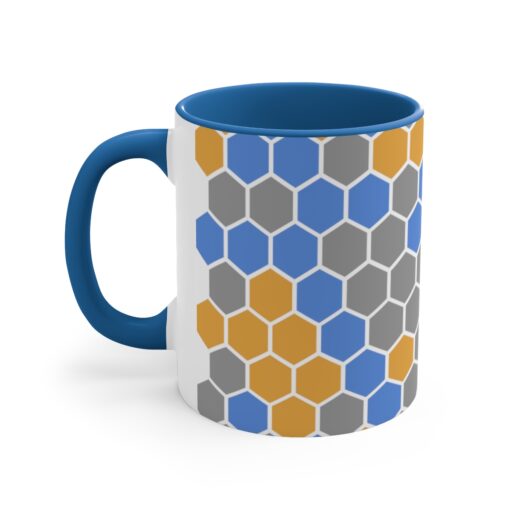 SimDex Logo Hexagons Pattern | Accent Coffee Mug, 11oz - Image 3