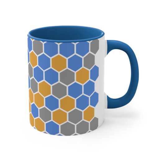 SimDex Logo Hexagons Pattern | Accent Coffee Mug, 11oz - Image 4