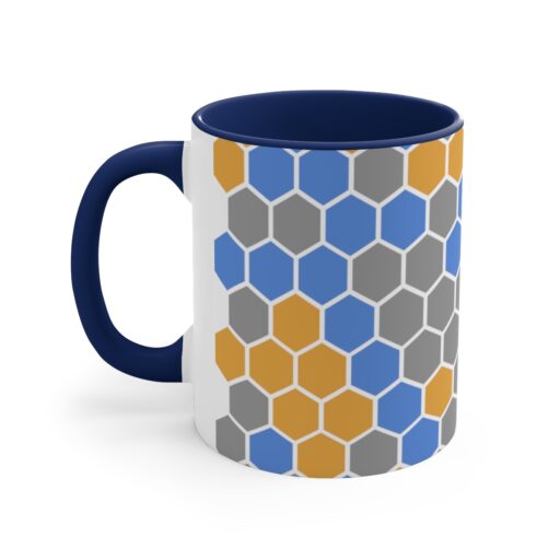 SimDex Logo Hexagons Pattern | Accent Coffee Mug, 11oz - Image 10