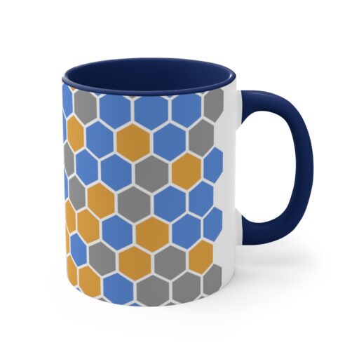 SimDex Logo Hexagons Pattern | Accent Coffee Mug, 11oz - Image 11