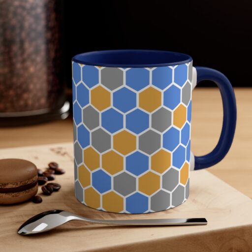 SimDex Logo Hexagons Pattern | Accent Coffee Mug, 11oz - Image 12