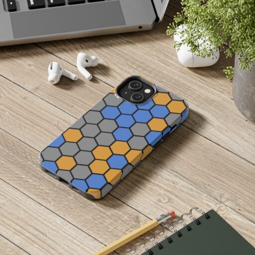 SimDex Logo Hexagons Pattern | Tough Phone Case - Image 4