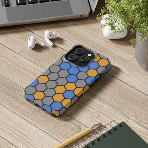 SimDex Logo Hexagons Pattern | Tough Phone Case - Image 6